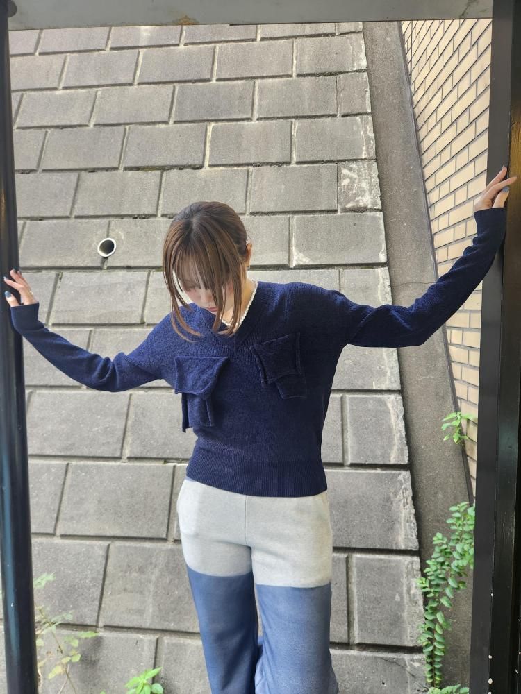 <img class='new_mark_img1' src='https://img.shop-pro.jp/img/new/icons1.gif' style='border:none;display:inline;margin:0px;padding:0px;width:auto;' />kotohayokozawaT*D* V-NECK KNIT TOP(NAVY)
