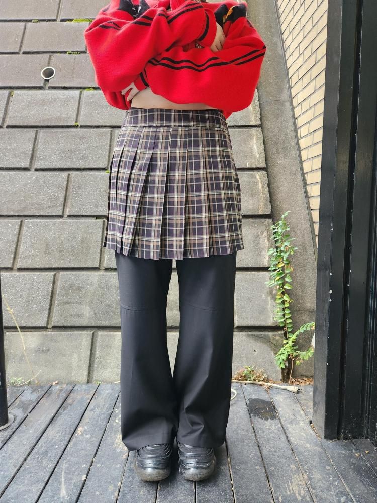 <img class='new_mark_img1' src='https://img.shop-pro.jp/img/new/icons1.gif' style='border:none;display:inline;margin:0px;padding:0px;width:auto;' />CHOW des HOMMELAYERED CHECKED PANTS SKIRT
