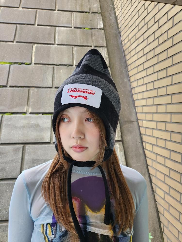 <img class='new_mark_img1' src='https://img.shop-pro.jp/img/new/icons1.gif' style='border:none;display:inline;margin:0px;padding:0px;width:auto;' />CHARLES JEFFREY LOVERBOYSPIKE BONNET(BK+GRAY)