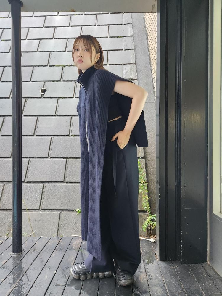 <img class='new_mark_img1' src='https://img.shop-pro.jp/img/new/icons1.gif' style='border:none;display:inline;margin:0px;padding:0px;width:auto;' />UJOHZIP STOLE KNIT(NAVY)