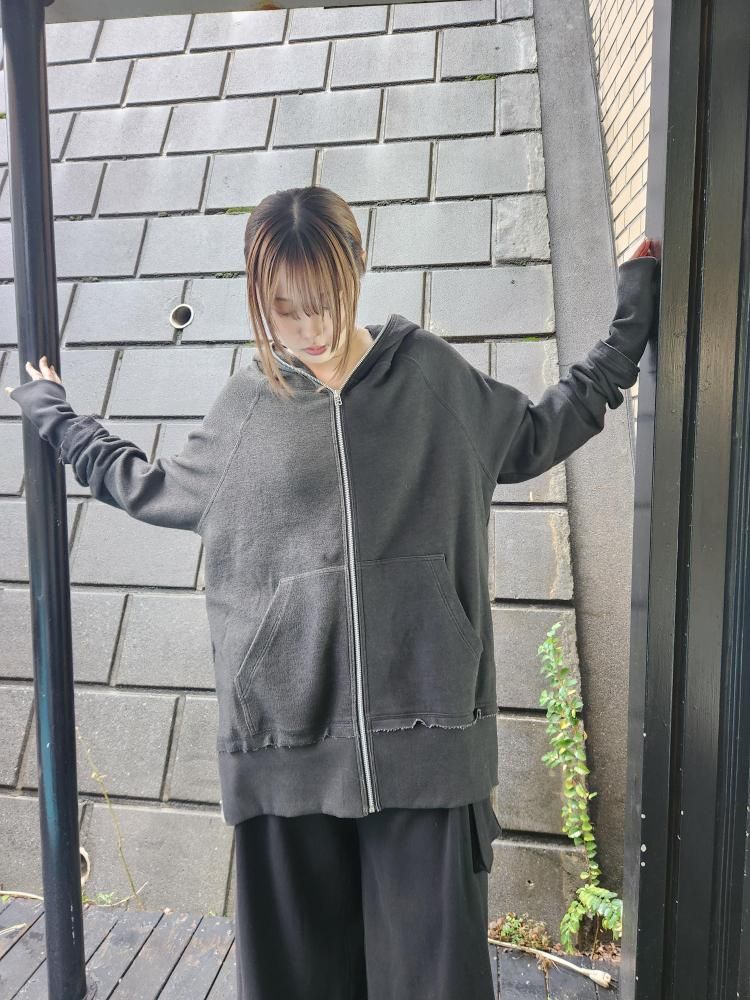 <img class='new_mark_img1' src='https://img.shop-pro.jp/img/new/icons1.gif' style='border:none;display:inline;margin:0px;padding:0px;width:auto;' />【asparagus】Asymmetrical ful zipper hood jacket
