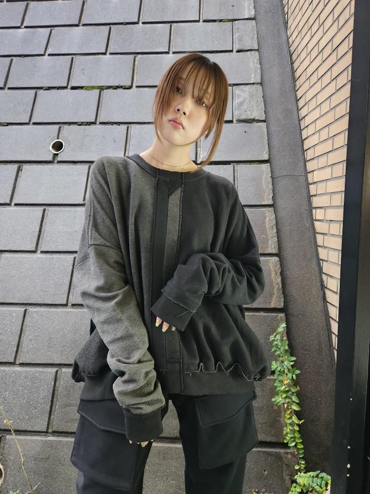 <img class='new_mark_img1' src='https://img.shop-pro.jp/img/new/icons1.gif' style='border:none;display:inline;margin:0px;padding:0px;width:auto;' />【asparagus】Asymmetrical sweatshirt