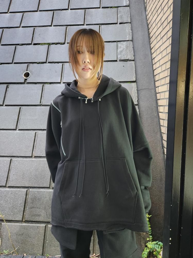<img class='new_mark_img1' src='https://img.shop-pro.jp/img/new/icons1.gif' style='border:none;display:inline;margin:0px;padding:0px;width:auto;' />【asparagus】Neck&shoulder zipper hoodie
