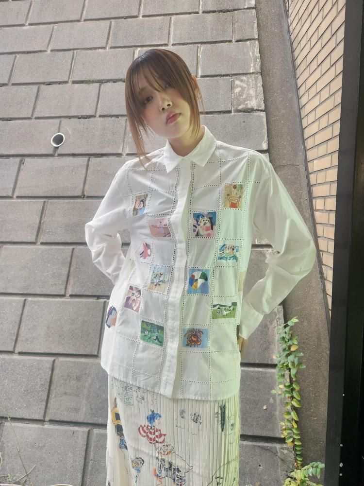 <img class='new_mark_img1' src='https://img.shop-pro.jp/img/new/icons1.gif' style='border:none;display:inline;margin:0px;padding:0px;width:auto;' />miiSIFFLY CHECK & HAND EMBROIDERY POPLINE SHIRT