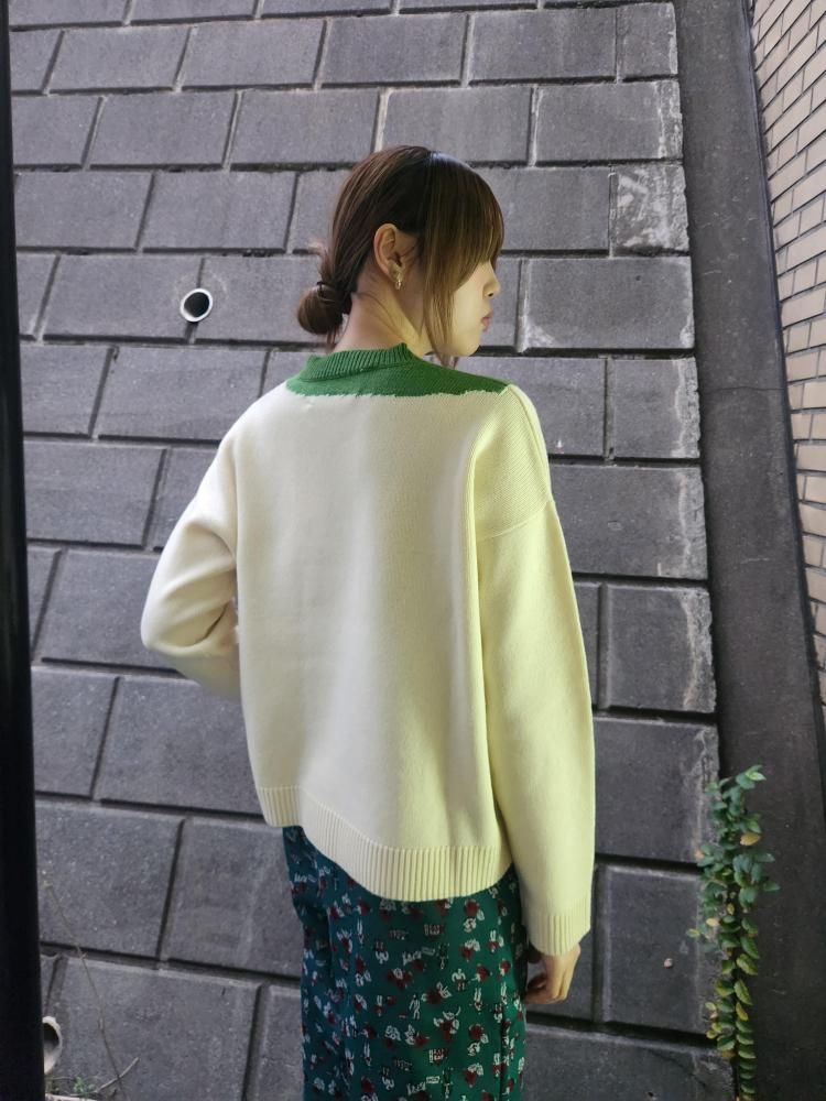 <img class='new_mark_img1' src='https://img.shop-pro.jp/img/new/icons1.gif' style='border:none;display:inline;margin:0px;padding:0px;width:auto;' />miiBLEND WOOL-CASHMERE JUMPWER(GREEN)
