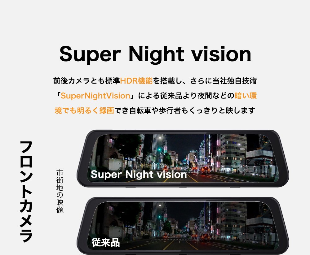 super night vision HDR搭載 くっきり撮影 市街地の映像