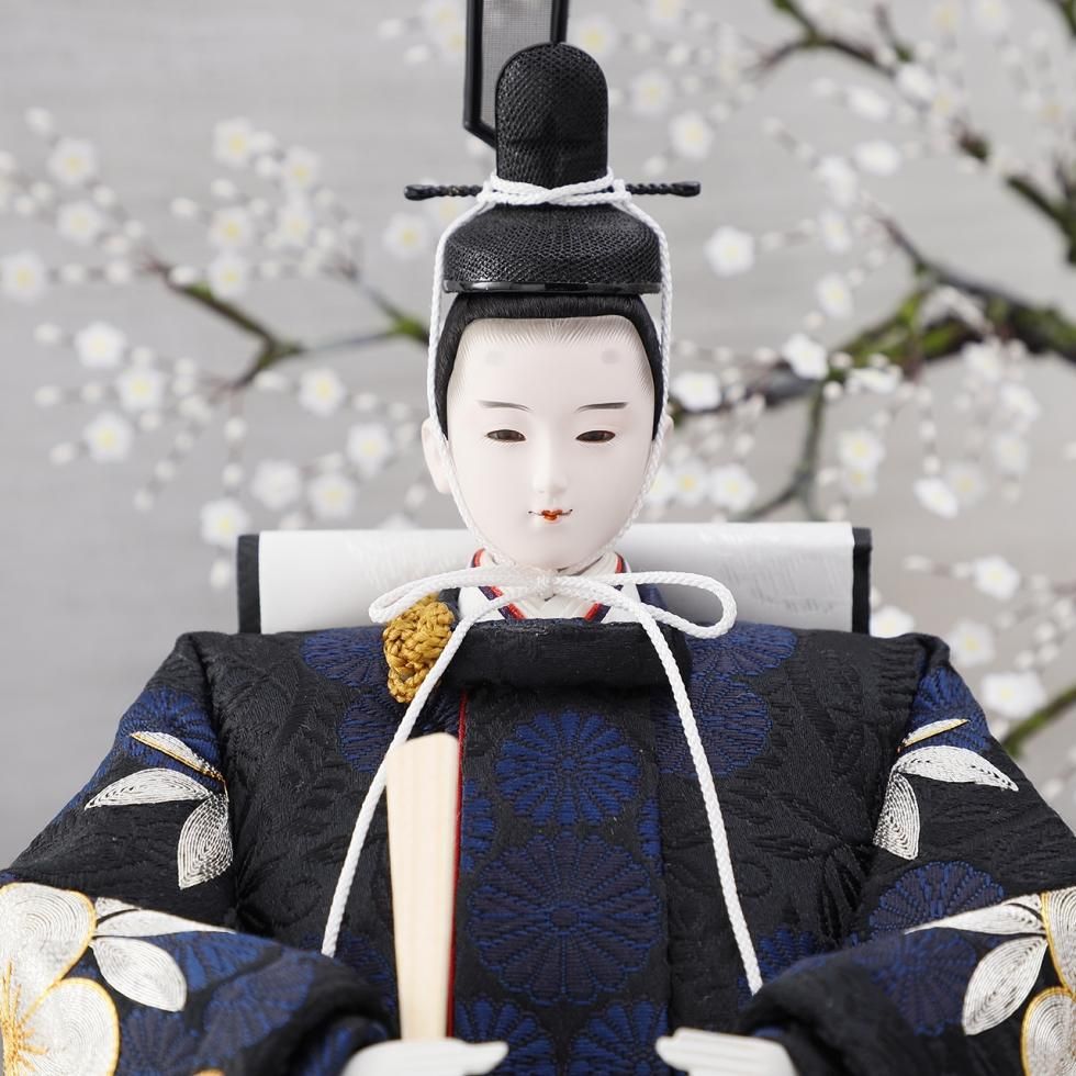 ひな人形 ひな人形 立ち雛 恵林雛 鶴金彩刺繍 月夜桜金彩