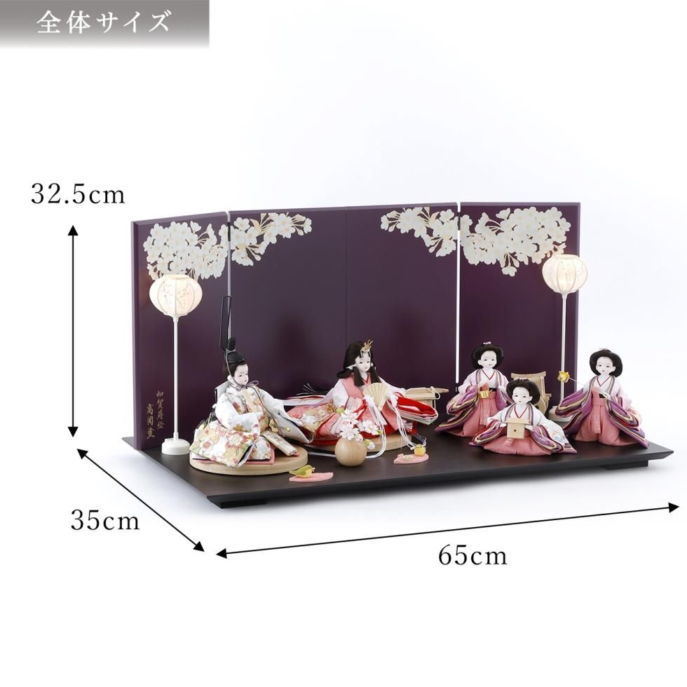 雛人形（ひな人形）「幸の訪れ」｜鈴木晃隆 五人飾り｜かわいいお顔の