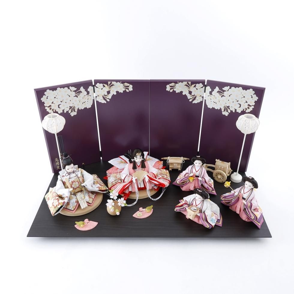 雛人形（ひな人形）「幸の訪れ」｜鈴木晃隆 五人飾り｜かわいいお顔の