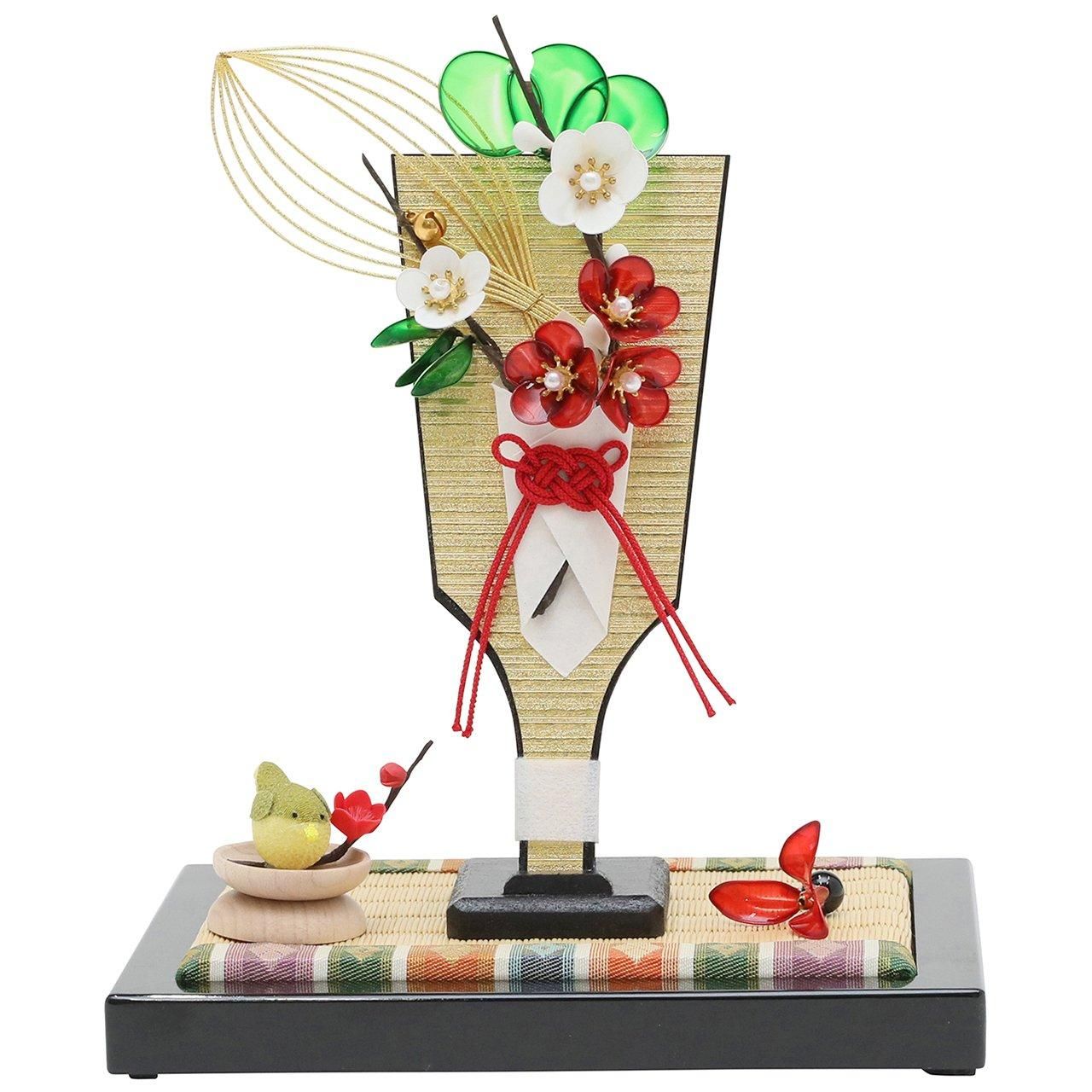 舞扇　梅初月　宝童作　御羽子板飾 舞扇梅初月宝童作御羽子板飾