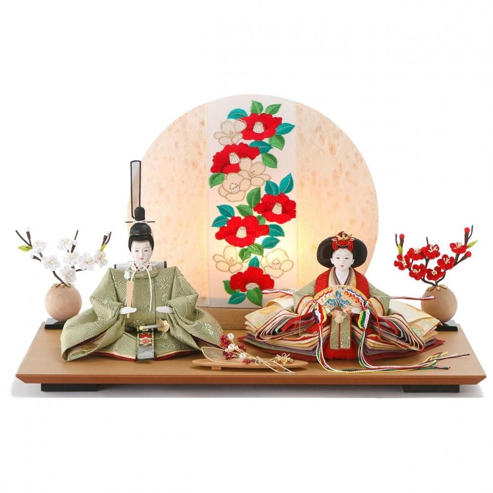 さくら雛人形セット ぼんぼり付き 和紙ぼんぼり 丸型 紅さくら | 人形の永光 公式オンラインショップ