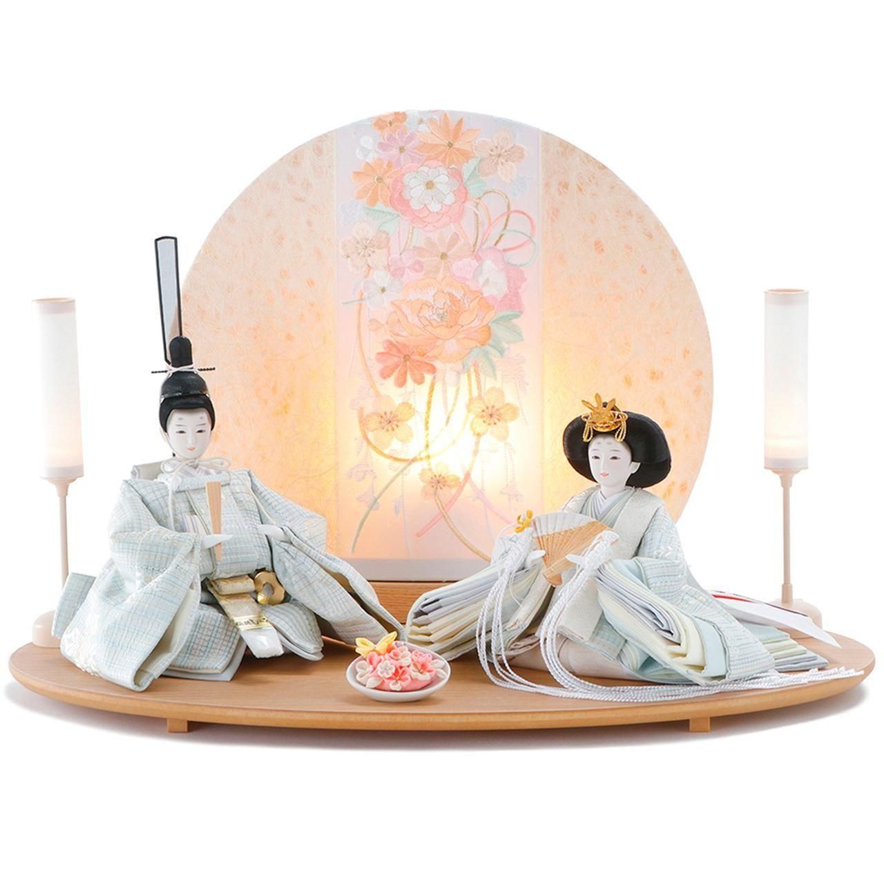 雛人形・ひな人形<br>「月花 - gekka -」<br>平安道翠<br>幅45×奥行30×高さ30cm