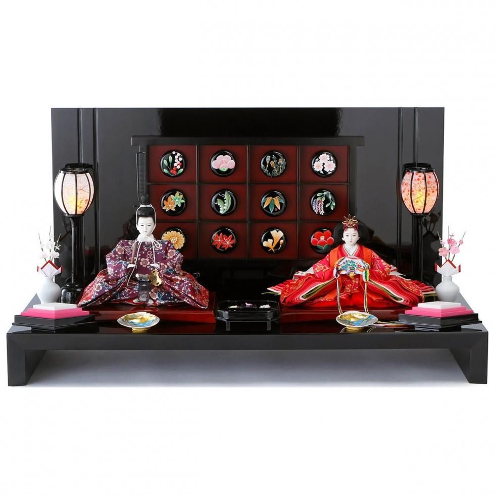 雛人形・ひな人形<br>「花暦 - めぐり -」限定1点<br>清水久遊 -ひいな-<br>幅80×奥行40×高さ44.5cm