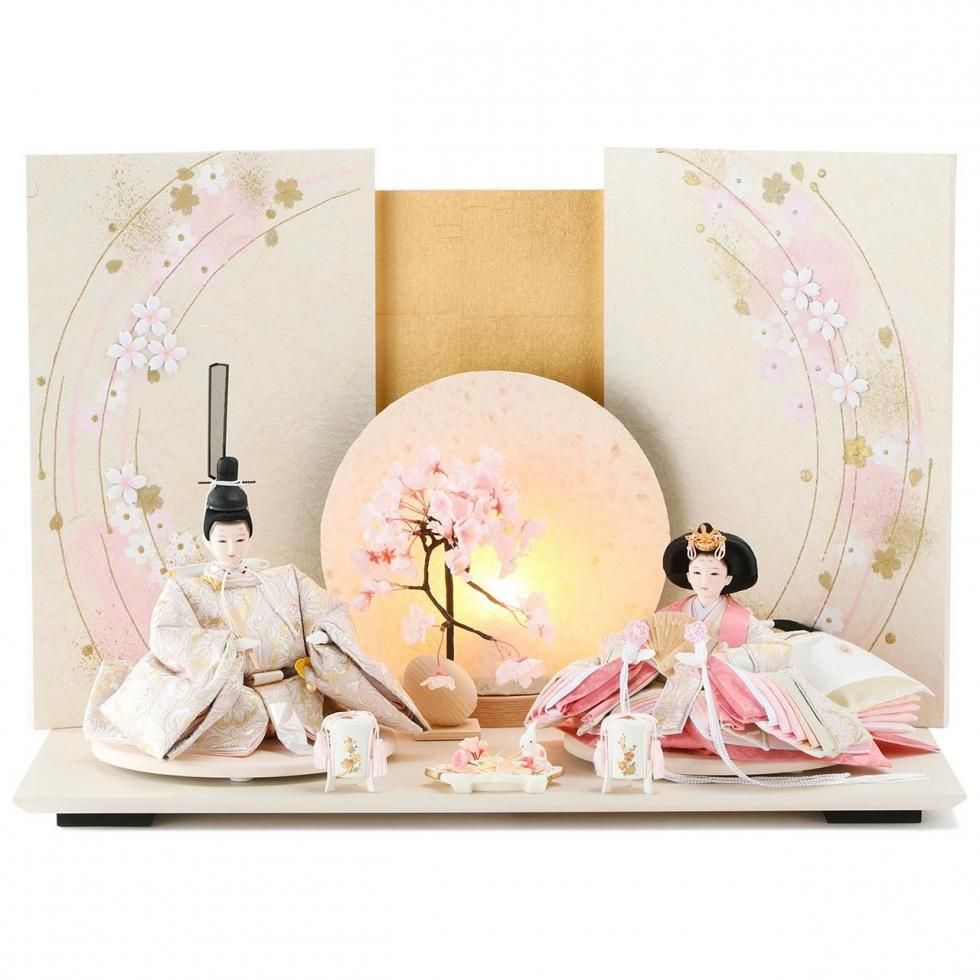 雛人形・ひな人形<br>「光のセレナーデ - hikari -」<br>雅泉<br>幅60×奥行35×高さ41.5cm