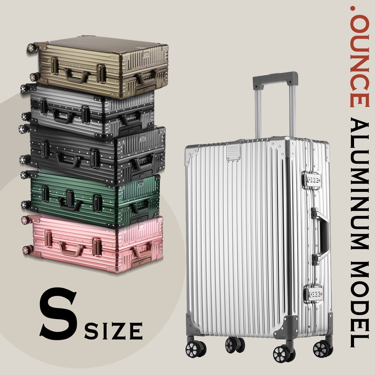 【展示品送料無料】ZIPPERZ フルアルミボディ　スーツケース
