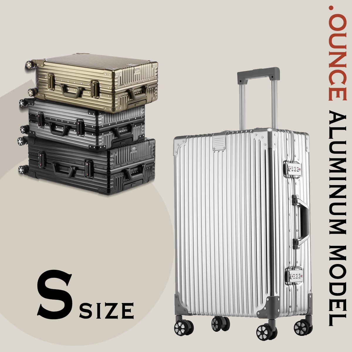 STYLISH JAPAN】アルミニウムボディ スーツケース Sサイズ absc-1800S
