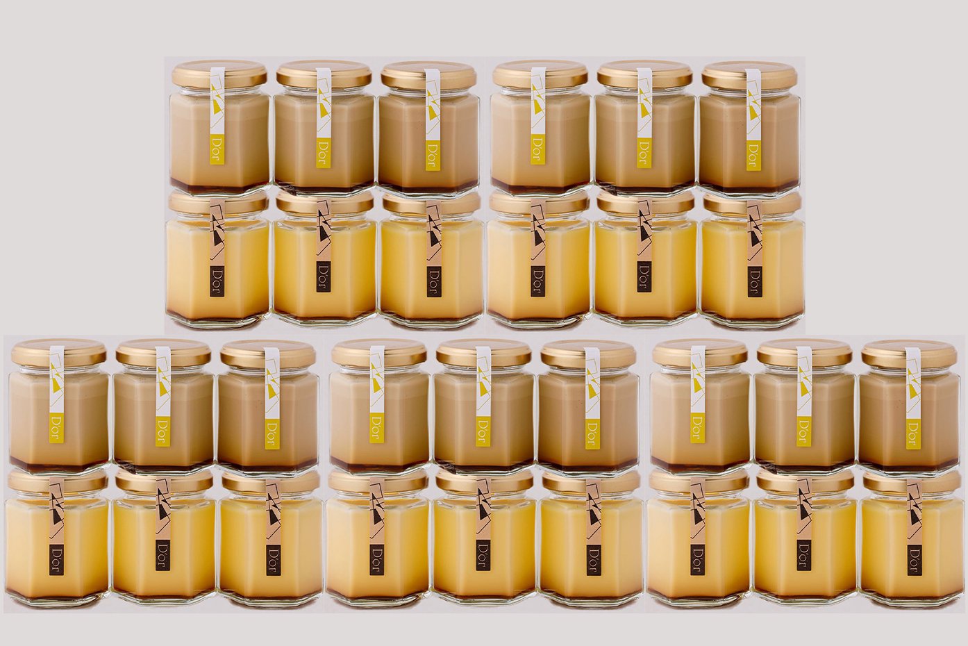 レトロ×加賀棒茶30個セット(レトロプリン15個・加賀棒茶プリン15個)の写真
