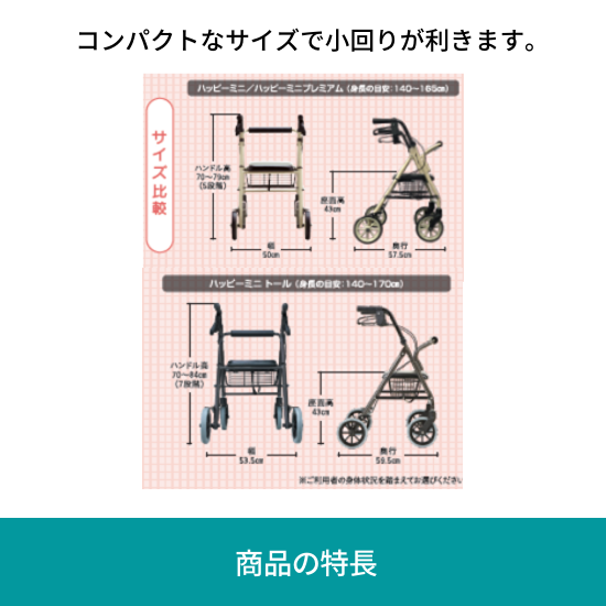 ハッピーミニトール　ダークグレーメタリック　コンパクト歩行車　軽量　竹虎