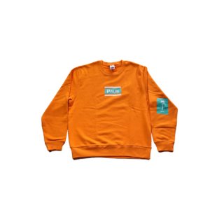 Crewneck rectangle logo sweatshirts orange