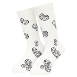 WHIMSY / BIG PAISLEY SOCKS WHITE