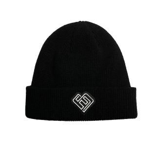 Heart Patch Beanie Black