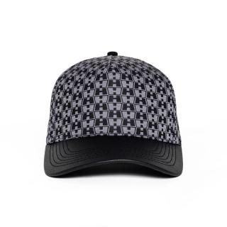 DOUBLE H LEATHER BRIM TRUCKER BLACK