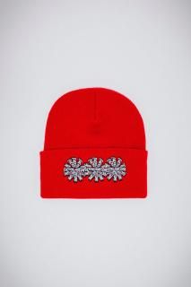 FA Three Spiral Cuff Beanie RED