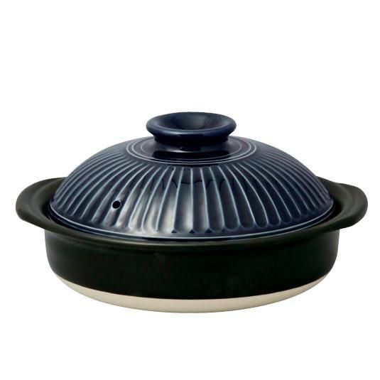 工房ゆずりは土鍋9号紅彩花化粧 IHOK直火OK 直径28cm