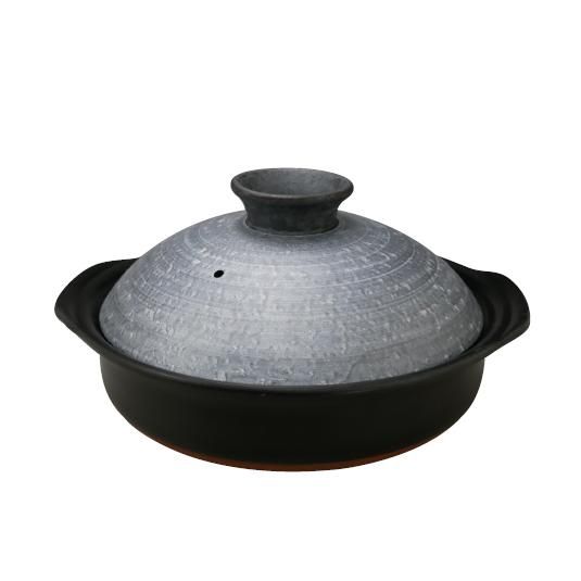 新品　萬古焼　７号土鍋土鍋　セラミック加工　スタイル　ブラウン　IH直火OK 萬古焼 スタイル 直火・IH対応8号土鍋（金属板式）