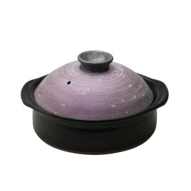 サビ絞り ラスター紫 ８号セラミック加工ＩＨ土鍋