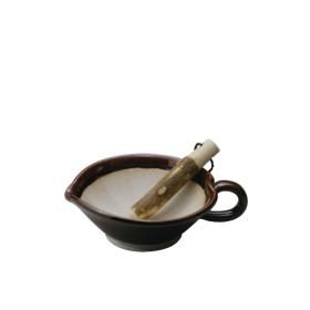 白 片口すり鉢(すりこぎ付) - スズ木