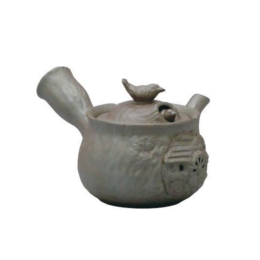 鳥とびだし 1.5号急須(平網) - スズ木