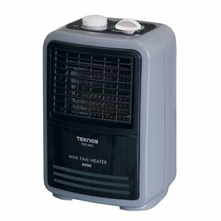 テクノス TEKNOS ミニファンヒーター(温調付)600W TSO-602 カーキグレー