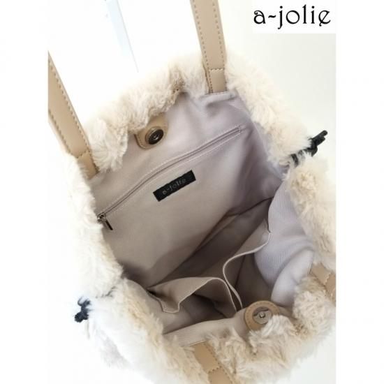 a-jolie 【アジョリー】パールサングラス エコファー巾着トートバッグ| HAHA datte(ハハダッテ)