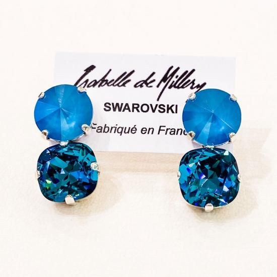 RB007二粒ピアス インディゴ(イザベル) | PERIdOT COLLECTION(ペリドットコレクション)