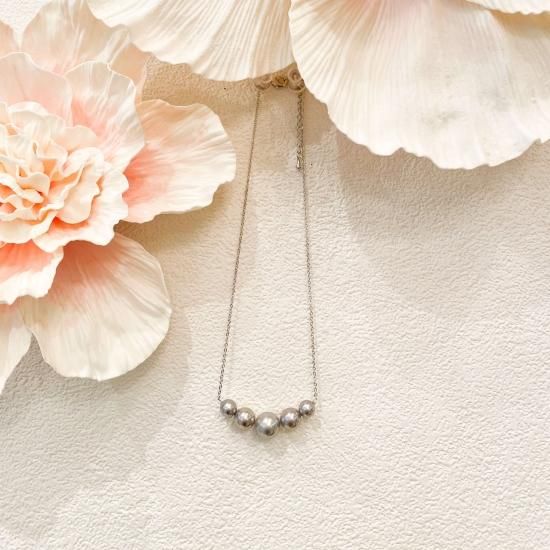 Gentle gray 5 ボールネックレス（マドパール） | PERIdOT