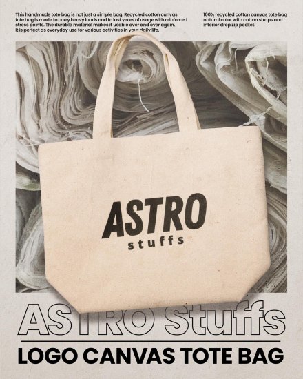※再販【Bright】Astro stuffs ロゴキャンバストートバッグ - 推しタイ 
