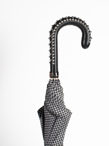 HOUNDSTOOTH CHECK UMBRELLA WITH STUDS HANDLE