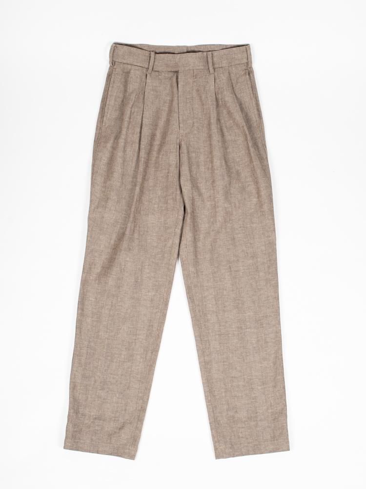 WEWILL】ウィーウィル 2TUCK FP SLACKS BROWN 2タックスラックス
