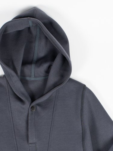 MODIFIED SLEEVE HOODED PULLOVER GRAY