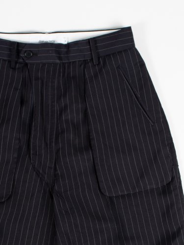 WASHED CUPRO STRIPE INSIDE OUT TROUSERS NAVY STRIPE
