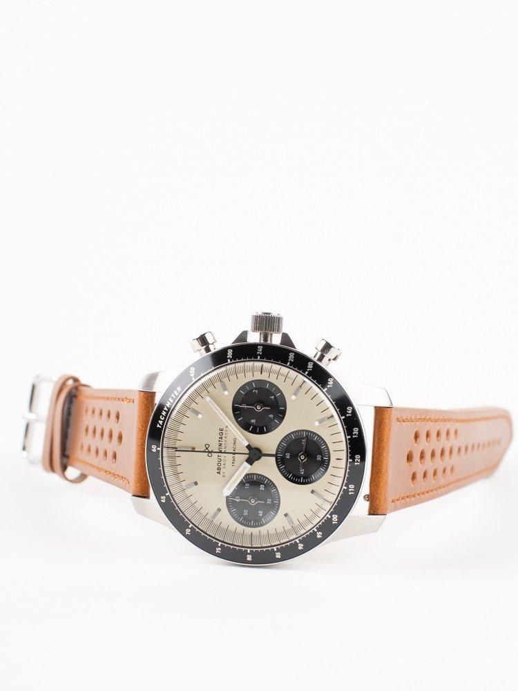 ABOUT VINTAGE】アバウトヴィンテージ1960 RACING CHRONOGRAPH STEEL /OFF WHITE&BLACK ABOUT VINTAGE】アバウトヴィンテージ1960 RACING CHRONOGRAPH STEEL /OFF WHITE&BLACK