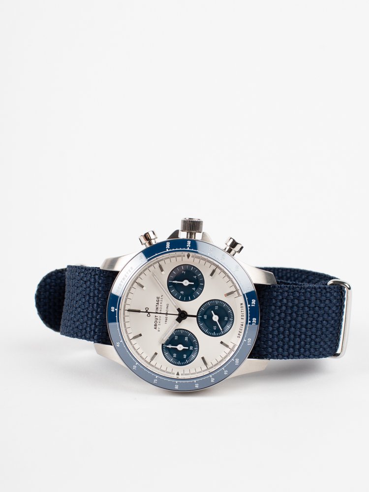 ABOUT VINTAGE】アバウトヴィンテージ1960 RACING CHRONOGRAPH STEEL / NAVY & WHITE 腕時計