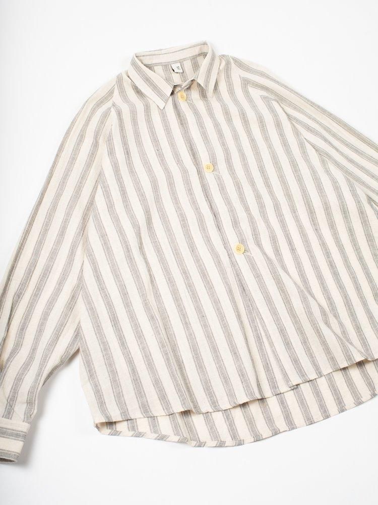 satou / nemaki wide check shirt(SUMI)
