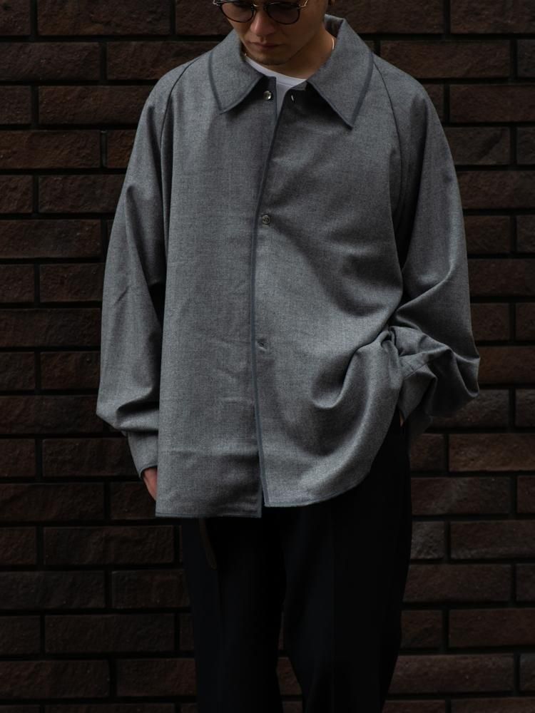 satou】サトウ wool cashmere shirt nezumi satou】サトウ wool cashmere shirt nezumi