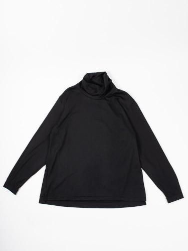WOOL JERSEY TURTLE NECK BLACK