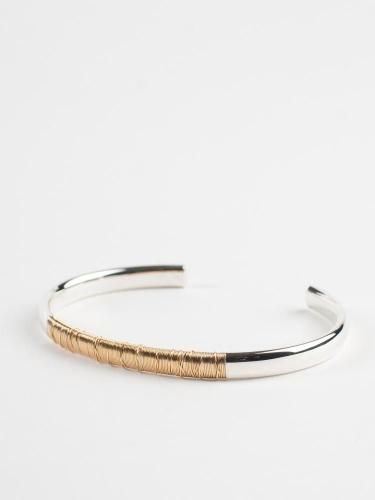 SPOOL BANGLE WIDE Full Wind  SILVER925 K18YG