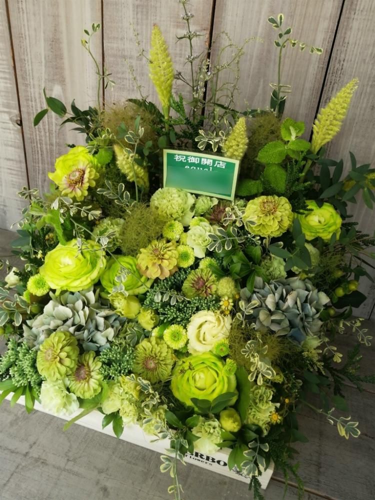 ボックスフラワーアレンジメント【Lsize・緑色系】 - Luonka（旧