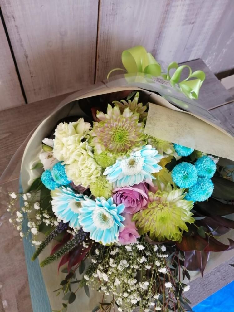 多彩な色の造花の花束 贈答・贈呈用花束・造花花束・花束ギフト】薔薇とダリアと