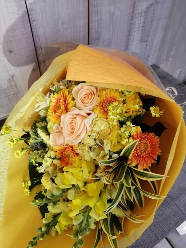 花束【8000円・黄色・オレンジ色系】 - flowersCERBO